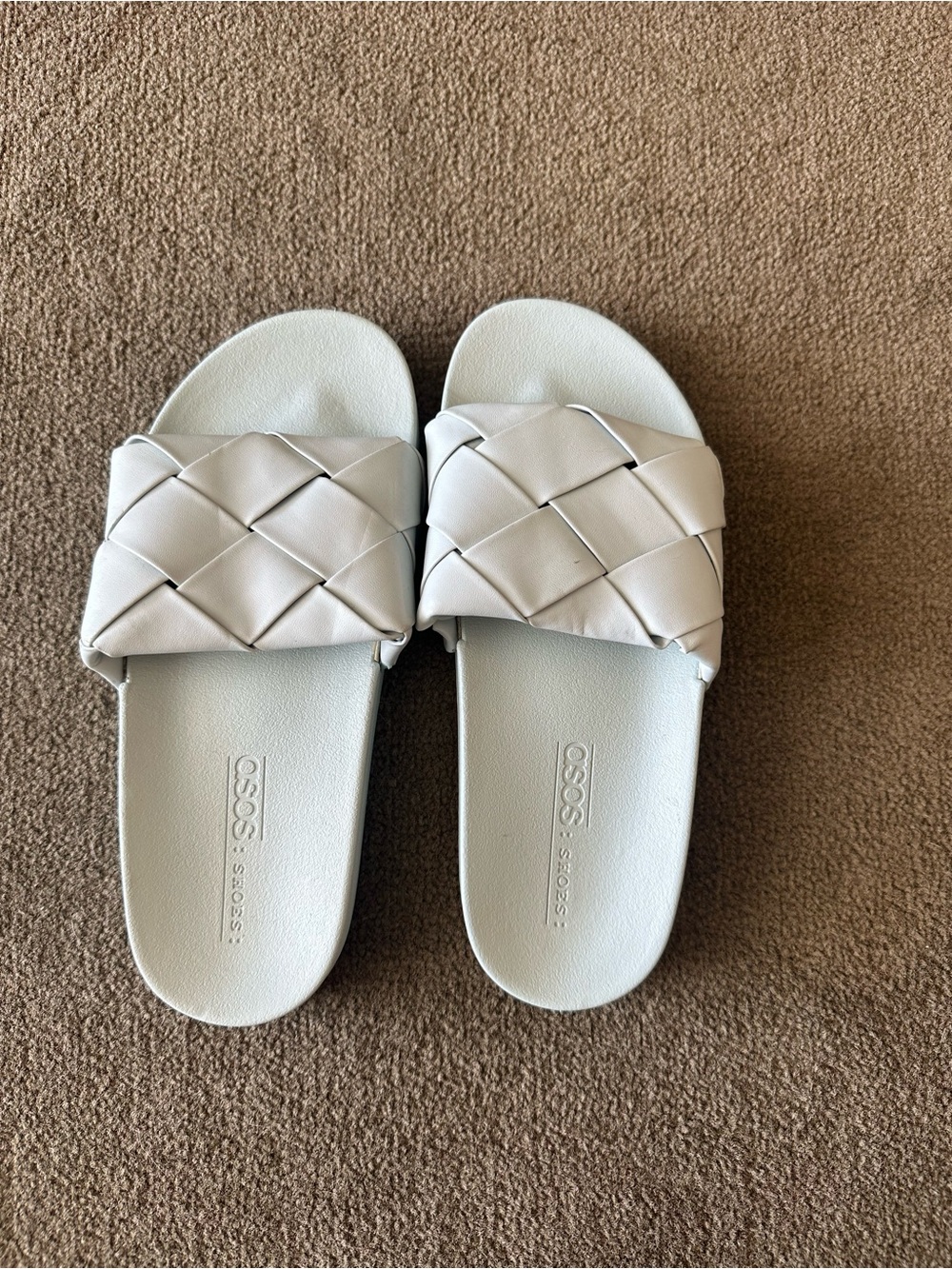 ASOS  Light Blue Woven Slide Sandals